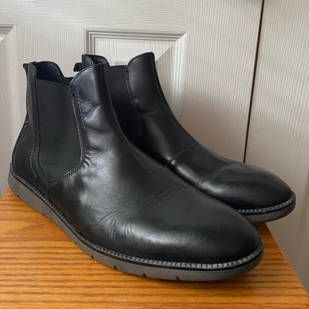 Josef Seibel Black Leather and Suede Chelsea Boots SZ 45 (11-11.5 US)